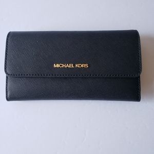 Michael Kors Jet Set Trifold Wallet blk